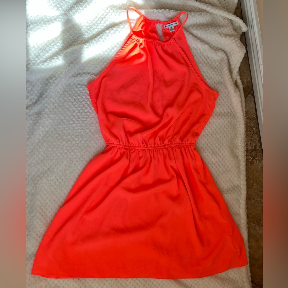 American Eagle womens halter top midi dress, gorgeous color- coral. Sz S/P
